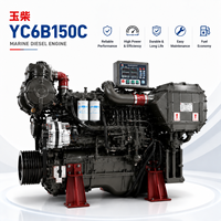 Moteur diesel marin SCDC Yuchai YC6B150C 110 kW 1800 tr/min, 6 cylindres en ligne, turbocompressé, pour bateau de pêche, navire de passagers