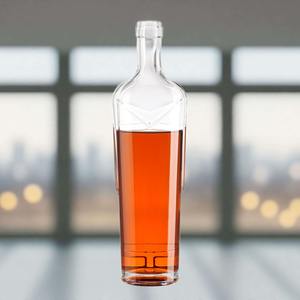 Wholesale Unique Design Luxury Empty Glass Wine Bottle Vodka <strong>Gin</strong> 500ml 750ml Cork <strong>Special</strong> Shaped Whiskey Tequila - Product Image 1