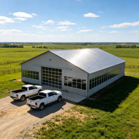 Garage et entrepôt préfabriqués en structure acier moderne Yuhui avec une durée de vie de 50 ans, certifiés CE