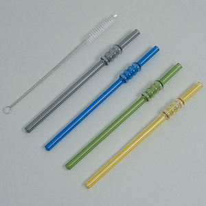 Wholesale High Quality Hot Sale Colorful Food Grade Borosilicate Glass Wavy <strong>Straw</strong> Heat Resistant <strong>Funny</strong> Drinking <strong>Straws</strong> - Product Image 1