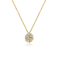 Collier Pendentif Indépendant en Cuivre Plaqué Or, Nouveau Style, Zircon Incrusté, Cœur, Amour, Fleur, Fournisseur de Boutique Transfrontalier