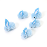 5 mini lapins en peluche mignons pour Pâques, décoration de Pâques, accessoires de bricolage, bleu, rose, gris, blanc, mini lapins en peluche