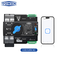 TOMZN AC110V 120V WIFI Smart ATS Commutateur de transfert automatique double alimentation sans interruption 2P 63A 100A 125A eWeLink Rail DIN