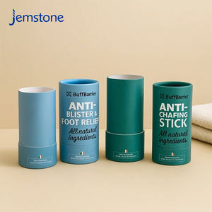 Caja cilíndrica de cartón cosmético biodegradable y reciclable de diseño personalizado con estructura push-up para bálsamo en barra, tubo de papel. - Product Image 5