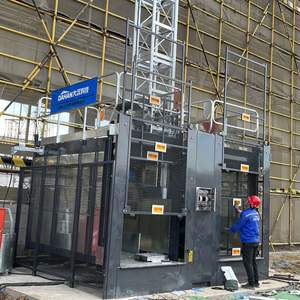 Treuil de construction à double cage Dahan SC100/100, vitesse de 0 à 30 m/min, hauteur maximale de 60 m, haute efficacité, capacité de charge nominale de 1000 kg - Product Image 1