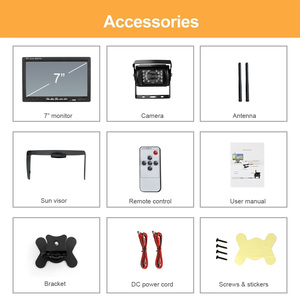 Kit de <span class=keywords><strong>caméra</strong></span> de recul sans fil de haute qualité, sans écran clignotant, moniteur LCD 7 pouces, <span class=keywords><strong>caméra</strong></span> de recul étanche - Product Image 6