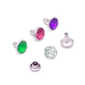Haute qualité un mode vêtements sac accessoires argent bord verre cristal Tube Rivets bricolage couleurs strass Rivets - Product Image 6