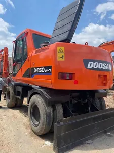 다기능 휠 굴삭기 DOOSAN DH150W-7 사용 굴삭기 6 7 15 톤 Dosan 150