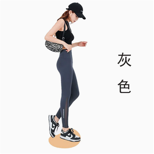 Shorts de Yoga 2 en 1 para Mujer, Cintura Alta, Sin Costuras, Color Gris Sólido, Efecto Levanta Glúteos, Elásticos en 4 Direcciones, Cintura Elástica, Poliéster 220g - Product Image 4