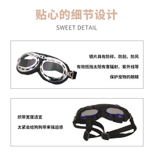 Anlorr Pet Dog Goggles Teal <b>Frame</b> <b>Black</b> Lens Durable Protection For Small Animals - Product Image 3