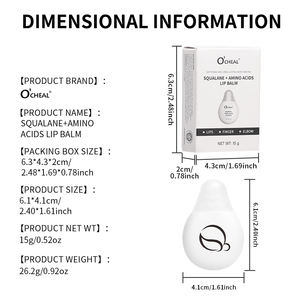 Hidratante profundo escualano aminoácidos bálsamo labial Natural vegano orgánico bálsamo labial Etiqueta Privada cuidado <span class=keywords><strong>de</strong></span> los <span class=keywords><strong>labios</strong></span> al por mayor - Product Image 6