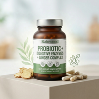 Rainwood Mélange d'enzymes digestives végétales en capsules, Protéase Amylase Lipase Lactase, Fournisseur OEM, Marque privée