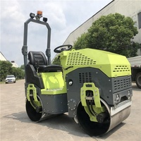 Compacteur Routier Mini Double Tambour Hydraulique de 1,2 Tonne, Moteur Honda Changchai Essence Diesel, Rouleau Compacteur d'Asphalte