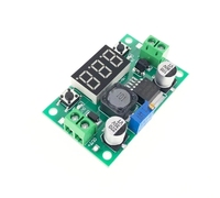 Modul LM2596 DC 4.0 ~ 40 hingga 1.3-37V, modul daya Step-Down dapat disesuaikan + Voltmeter LED