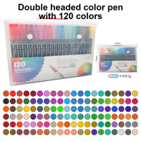Stylo aquarelle double pointe 24-120 couleurs, lavable à l'eau, ensemble de pinceaux de peinture pour enfants, marqueur à base d'eau pour la peinture artistique