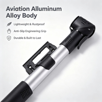 BEE montagne route vélo Mini pompe à air baril en aluminium léger vélo pneu pompes à air avec poignée en T pliable bouchon anti-poussière