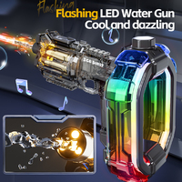 Pistol Air Listrik Aurora Pulse Revolver Mainan Anak dengan Lampu Berkelap-kelip dan Efek Suara, Pistol Semprot Air untuk Luar Ruangan