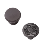 Poignées de meuble à design géométrique radial en alliage de zinc noir mat pour armoire de cuisine et penderie