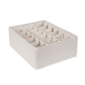 Houseware Washable Cotton Linen Foldable Closet Organizer Underwear Drawer Dividers <strong>Storage</strong> <strong>Boxes</strong> for Socks Bra <strong>Tie</strong> - Product Image 6