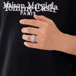 Fashion Luxury Moissanite Ring Crafted from 925 Sterling <b>Silver</b> with Elegant Pave Setting for Party and Casual Wear - Product Image 1