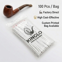 Bâtonnet de nettoyage pour pipe à tabac en coton, type droit, longueur personnalisée, jetable
