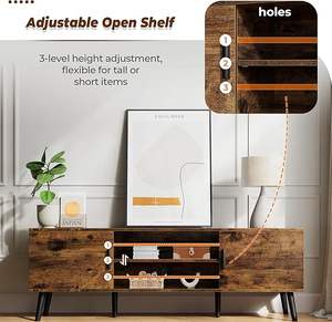 Soporte de TV <span class=keywords><strong>para</strong></span> centro de entretenimiento de TV de 55 pulgadas con estante ajustable Consola de TV <span class=keywords><strong>Mesa</strong></span> Consola multimedia <span class=keywords><strong>para</strong></span> sala de estar - Product Image 3