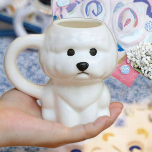 Nouvelle tasse en céramique créative et mignonne en forme de chiot Bichon, résistante au lave-vaisselle et au micro-ondes, tasse à eau pratique pour la maison, cadeaux pour filles - Product Image 3