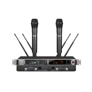 2 Channel Wireless Microphone Professional UHF 4 Black Sound Item Style Performance Color Feature Kalaoke Origin Type GUA
