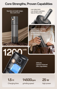 <span class=keywords><strong>Macinacaffè</strong></span> Elettrico Portatile Yesido 25W 1200mAh <span class=keywords><strong>con</strong></span> Motore Silenzioso EC29 - Product Image 3