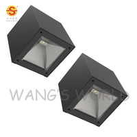 Lampu dinding keamanan tenaga surya LED bentuk kubus Modern lampu luar ruangan tahan air untuk pintu taman koridor Panel surya