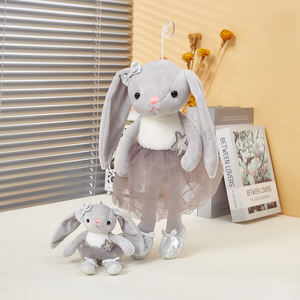 هدايا عيد الفصح بالجملة، دمى أرانب باليه محشوة لطيفة متعددة الألوان، دمية أرنب ناعمة بآذان طويلة محشوة بقطن PP - Product Image 4