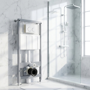 <span class=keywords><strong>Cassetta</strong></span> <span class=keywords><strong>WC</strong></span> a incasso in HDPE con telaio di montaggio completo, portata 400 kg, per kit <span class=keywords><strong>WC</strong></span> sospeso a parete UE, America Latina, Golfo - Product Image 2