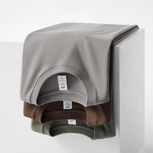 T-shirts pour hommes en coton 100% blanc uni, à manches courtes, surdimensionnés, poids lourd 230g, vente en gros - Product Image 3