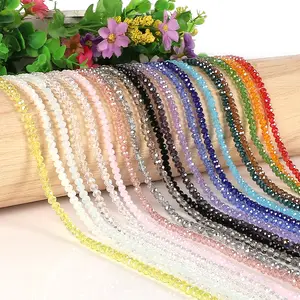 Junjiao Crystal Necklace Bracelet Glass Beads Chain High Quality 6mm Round Faced Crystal Chain For Jewelry Making