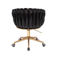 Chaise de bureau à dossier tissé à la main au design moderne, chaises de courtoisie pivotantes avec roulettes, hauteur réglable pour le bureau à domicile