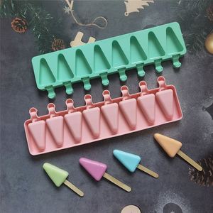 8-Connected Triangular DIY Dessert Popsicle Mold Food Grade Silicone Ice <b>Cream</b> Grid <b>Maker</b> with Stick Ice <b>Cream</b> Tools - Product Image 4