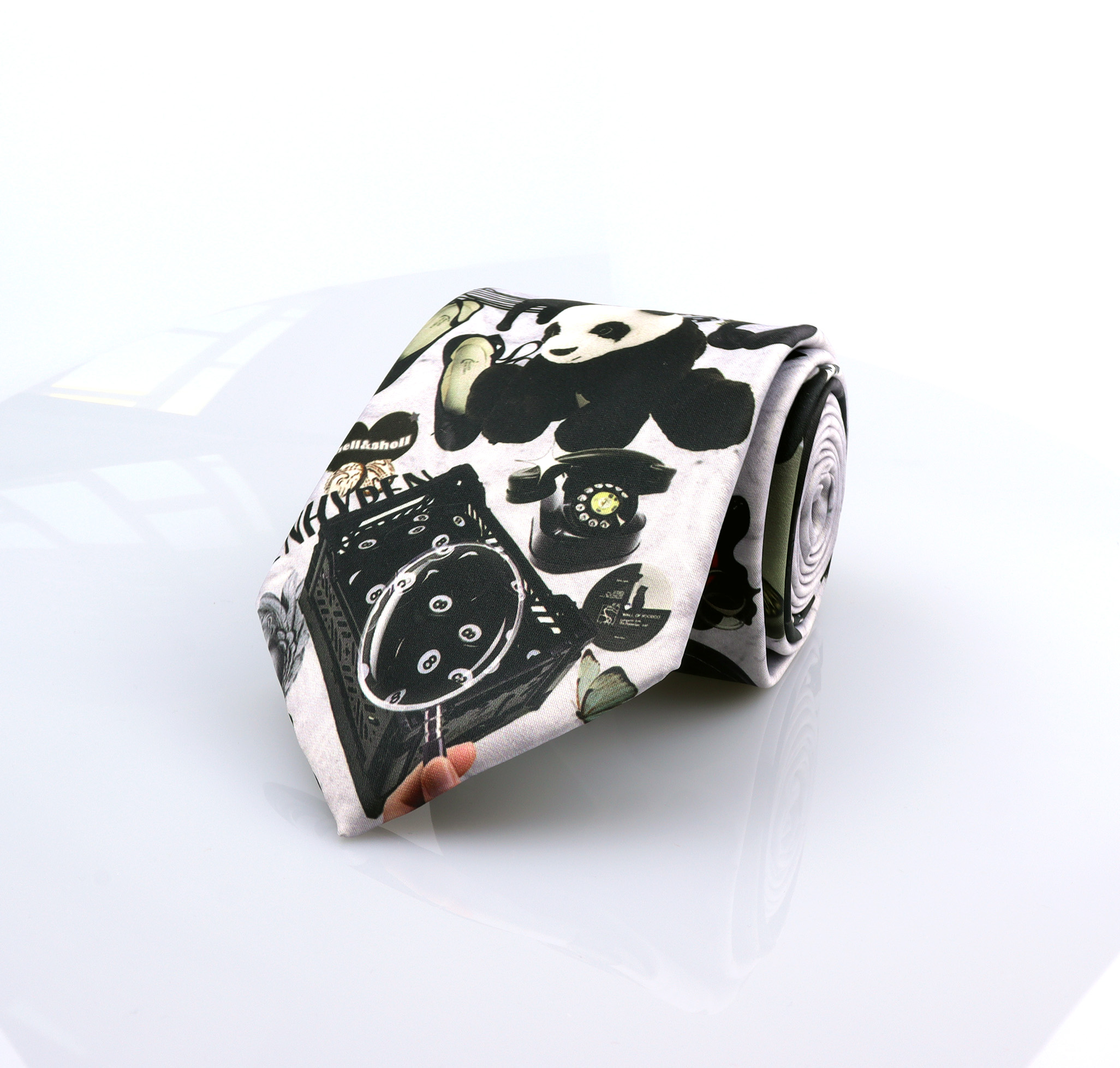 High Quality Men Accessory Vintage Printing Ties Cute Panda Printed Polyester Tie