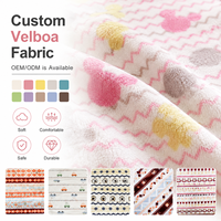 Tissu en velours microfibre à motifs variés, toucher doux, tissu en velours polyester