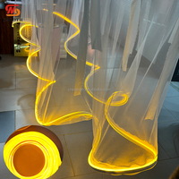 Décoration de Plafond pour Événement Lisse, Lumière RGB Toutes Couleurs Disponibles, Drapé de Plafond Vague pour Décoration de Scène de Mariage