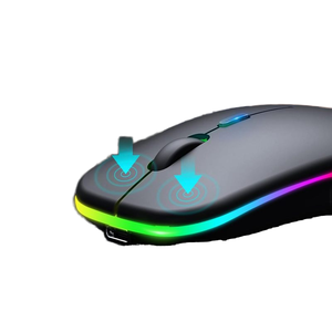 Hot Slient <b>Wireless</b> Rechargeable Ergonomic OEM <b>Mouse</b> Dual Mode 2.4G Bluetooth Led <b>Mouse</b> <b>for</b> Office <b>Laptop</b> PC - Product Image 2