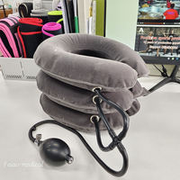 Attelle de soutien cervicaux gonflable en PVC avec tissu floqué FSPG, réglable, pour traction et massage du cou