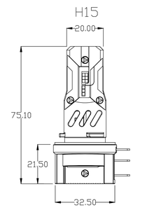 Phare LED H15 fabriqué en usine 100W Canbus 12000LM feux de croisement 12V 24V 48V feux de jour pour voiture camion van tracteur - Product Image 2