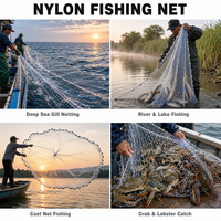 Filet de pêche en nylon à mailles, taille personnalisable, stabilisé aux UV, pour cage aquacole, avec services de découpe et de moulage