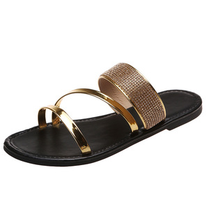 Sandalias Planas de Moda para Mujer, Diseño Veraniego, con Tira de Pedrería, Económicas, Talla Grande, <span class=keywords><strong>Calzado</strong></span> Informal para Exteriores - Product Image 3