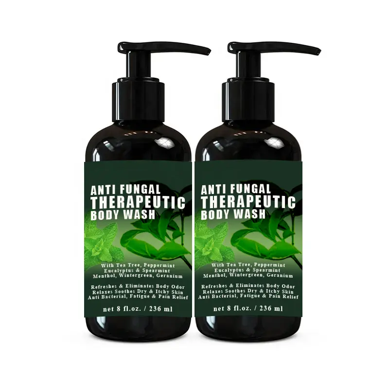 Custom Tea Tree Olie Mint Castille Zeep Vloeibare Antischimmel Bacteriële Verfrissende Body Wash Acne Reiniger Voor Mannen
