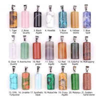 Pendentif cylindrique en pierre semi-précieuse de cristal naturel, composants de bijoux pour boucles d'oreilles et colliers DIY