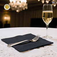 OOLIMA 1-2 plis noir serviettes en papier kraft jetables absorbantes et imprimées pour le dîner et les mariages style sac