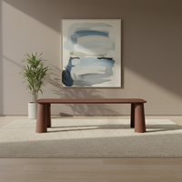Table basse rectangulaire en ciment Wabi Sabi avec plateau en bois, style moderne, luxe léger, écologique, durable, pour petit appartement, salon, maison