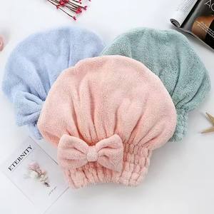 Serviette à cheveux en bambou, turban de douche en microfibre avec nœud, serviettes à cheveux absorbantes à séchage rapide pour femmes, anti-frisottis - Product Image 2