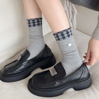 Chaussettes en tricot doux pour femmes, avec détail nœud mignon, chaussettes décontractées aux couleurs classiques pour un usage quotidien